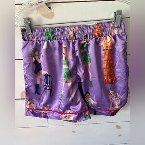 SheShow Taylor Swift Eras Purple Graphic Print sleep Shorts, size small, EUC